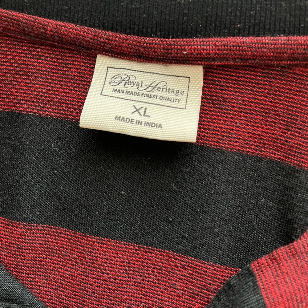 Size XL Royal Heritage Men’s Polo Shirt Red and Black Stripes - Picture 5 of 7